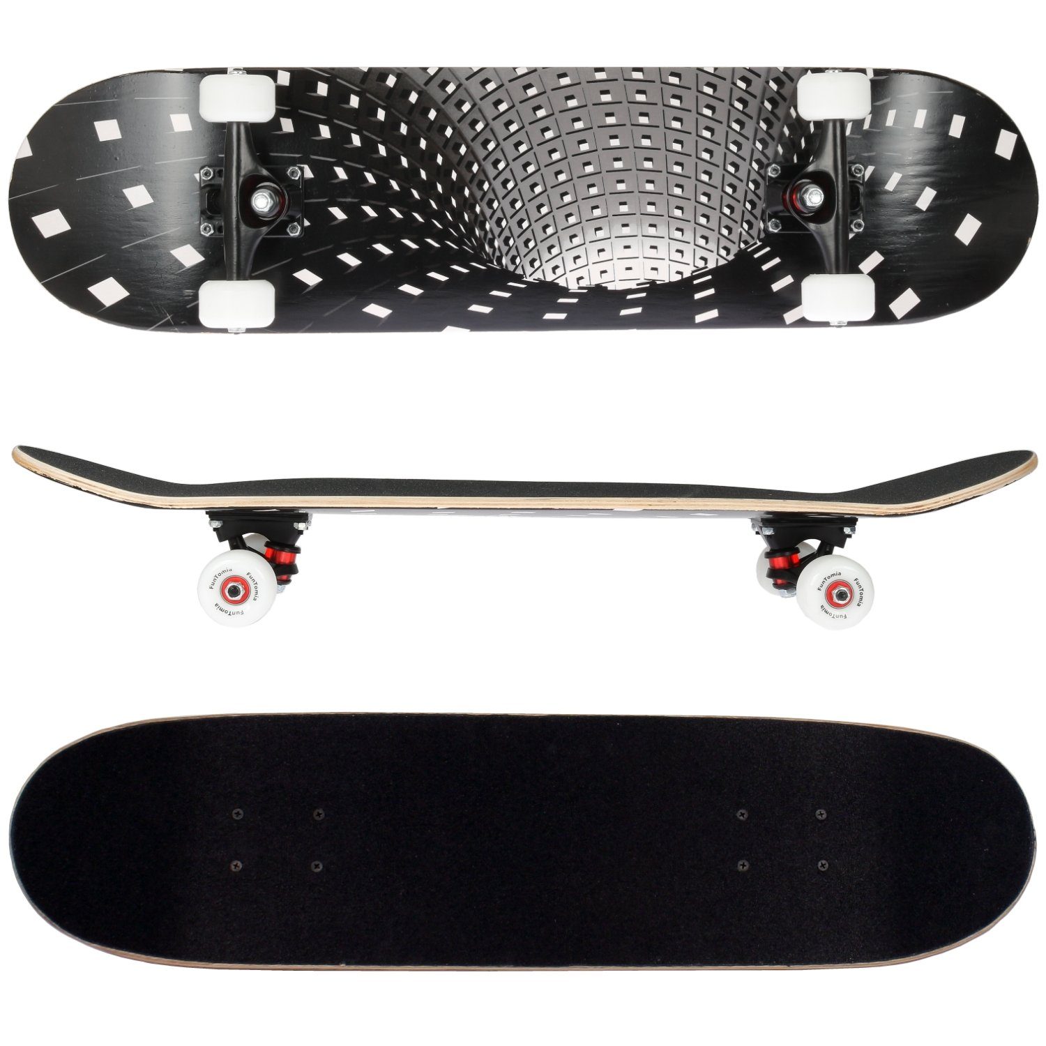 FunTomia Longboard avec 3 niveaux flexibles Skateboard Drop Through